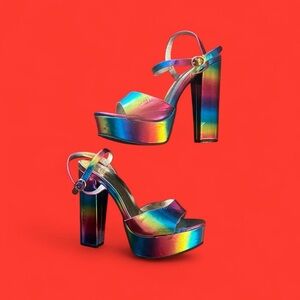 Rainbow Platform Heels